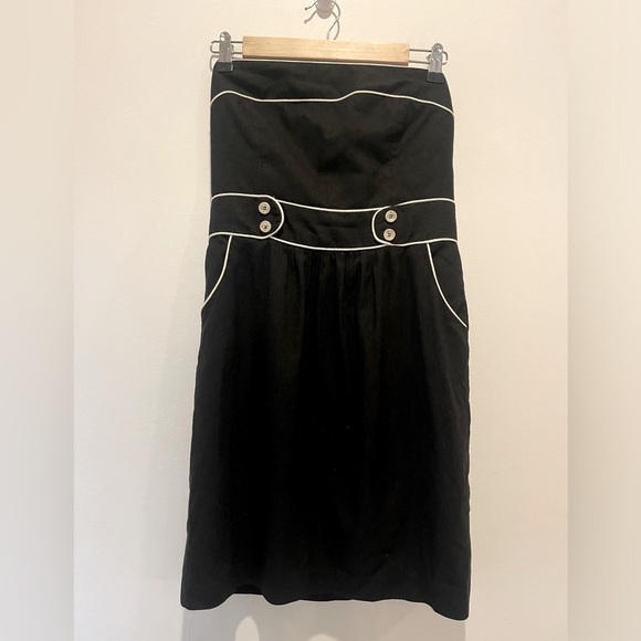 Milly New York Strapless Black and White Silk Dress size 6 - Picture 1 of 10